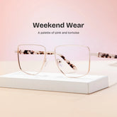Geometric pattern Eyeglasses- Felicity Metal Frame Glasses