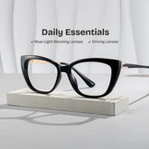 Harlow Black Frame Glasses with Rectangle Frame Online | ZEELOOL