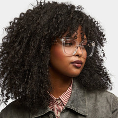 Ebony Square Clear Clear Frame Glasses | Zeelool
