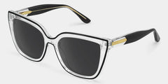 Mirta Square Black Sunglasses and Crsystal Frames