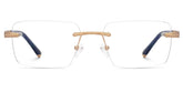Blue Mixed-Materials Rectangle Eyeglasses- Savitrie