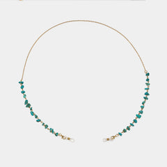 Stylish Peacock Blue Stone Eyeglasses Chains