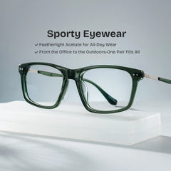 Cozy Green Frame Glasses with Rectangle Frame Online | ZEELOOL