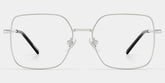 Abigail Silver Square Glasses with Medium Size Metal Frame | ZEELOOL