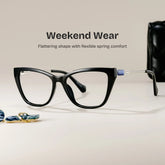 Celeste Black Cat Eye Glasses Frames | ZEELOOL