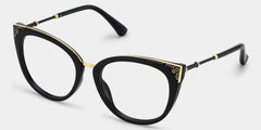 Dalton Cat Eye Black Glasses | Zeelool Glasses