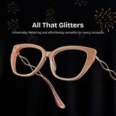 Alma Butterfly Beige Orange Transparent Glasses in Metal Temples