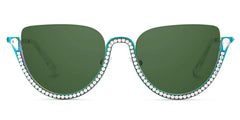 Half Frame Cat Eye Glasses With Shiny Diamonds