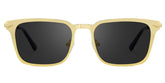 Gold Metal Frame Glasses With a Rectangle Shape