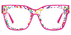 Zerica Eyeglasses in Square Red Rose Eyeglasses | Zeelool
