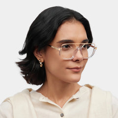 Oromiya Aviator Clear Frame Eyeglasses for Woman| ZEELOOL