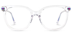 Round Grey Glasses With a Clear Color