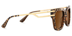 Square Cat-Eye Glasses With Brown Leopard Pattern
