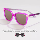 Thin Neon Pink Sunglasses Frame with a Square Shape