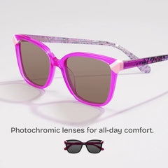 Thin Neon Pink Glasses Frame with a Square Shape