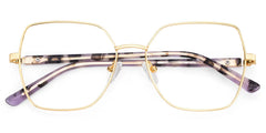 Billie Golden Geometric Prescription Glasses | Zeelool