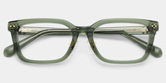 Remy Green Rectangle Glasses | Nostalgic Varsity Athleisure