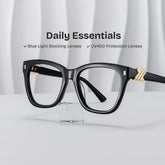 Square Black Eyeglasses- Mae Acetate Frame Glasses