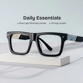 Trent Eyeglasses in Rectangle Black Frame | Zeelool