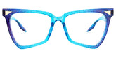 Cicely Geometrical Blue Eyeglasses | Zeelool Glasses