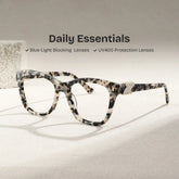 Square Tortoise Eyeglasses- Mae Acetate Frame Glasses
