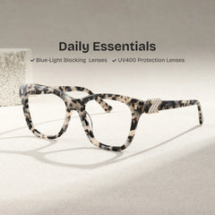 Square Tortoise Eyeglasses- Mae Acetate Frame Glasses