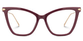 Hilary Butterfly Dark-Red Glasses with Thin Frames