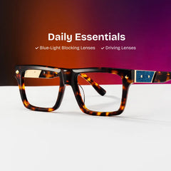 Trent Eyeglasses in Rectangle Tortoise Frame | Zeelool