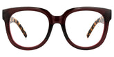 Harrell Square Eyeglasses with Dark-Red Frame