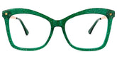 Isaebella Butterfly Green Glitter Frame Glasses for Women