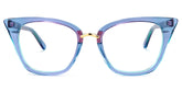 Martha Cat Eye Light-Blue Glasses | Zeelool Glasses