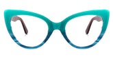 Claudette Cat Eye Teal Blue-Green Frame Glasses | Zeelool