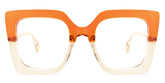 Qatar Square Orange Frame Glasses and Two-Tone Frames