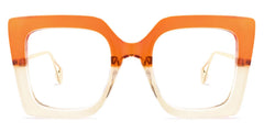 Qatar Square Orange Frame Glasses and Two-Tone Frames