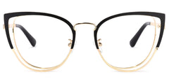 Harvey Cateye Eyeglasses with Black-Clear Two-Tone Frame