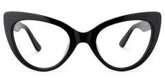 Claudette Cat Eye Pure Black Frame Glasses | Zeelool