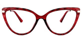 Lucas Cateye Red Eyeglasses with TR90 Frame