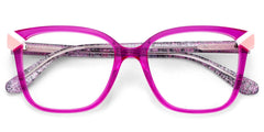 Thin Neon Pink Glasses Frame with a Square Shape