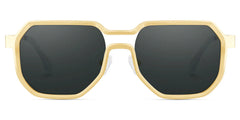 Men's Geometric Sunglasses in Metal Color