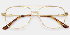 Poppy Gold Aviator Glasses | Striped Varsity Metal