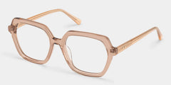 Devon Geometric Clear Beige Glasses with Sparkling Grey Orange Frame| ZEELOOL