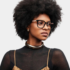 Freya Black Frame Glasses with Square Frame Online | ZEELOOL