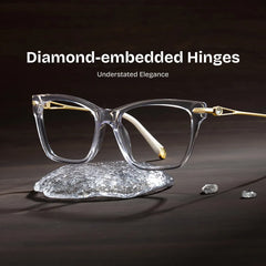 Cat eye Clear Eyeglasses- Amelia Mixed Frame Glasses