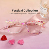 Eliot Rectangle Eyewear with Pink