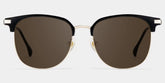 Oversized Browline Glasses With Black and Matte Gold Color