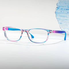 Robin Rectangle Blue Pink Frame Eyeglasses for Pre-tweens