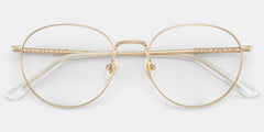 Ian Gold Frame Glasses with Round Frame Online | ZEELOOL
