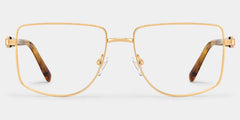 Geometric Gold yellow Eyeglasses- Felicity Metal Frame Glasses