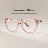 Celeste Beige Floral Cat Eye Glasses for Women | ZEELOOL
