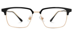 Adjustable Nose Pads Booker Eyeglasses, Booker Black-Gold Glasses -Zeelool